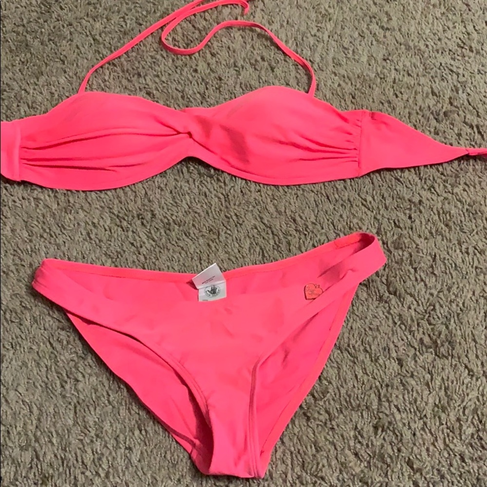 Neon pink bikini
